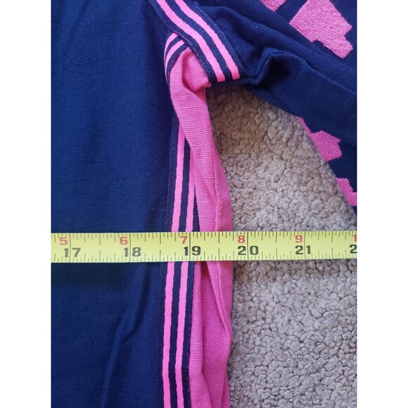 Nwt Frances Valentine Stephanie Tunic Dress Navy Pink Women's Size S Embroidery - Picture 7 of 9